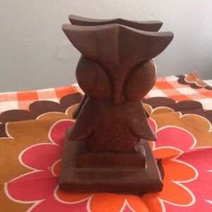 Hand carved Owl napkin holder